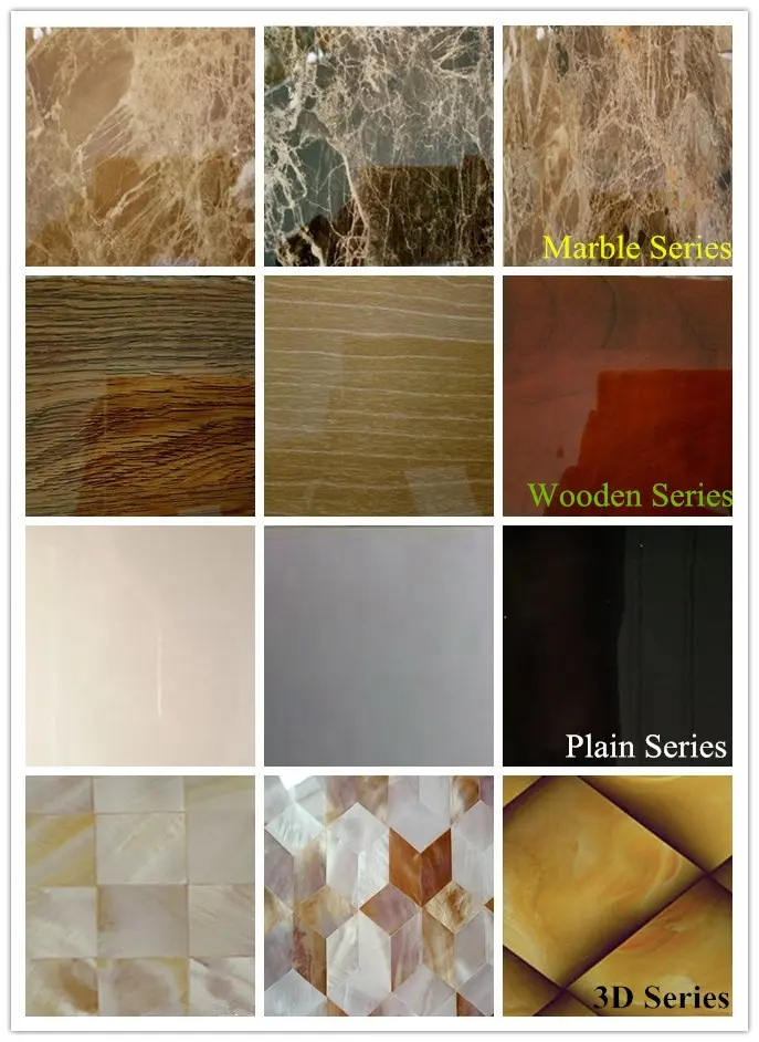 PVC UV Marble Sheet Coating Wall Panel